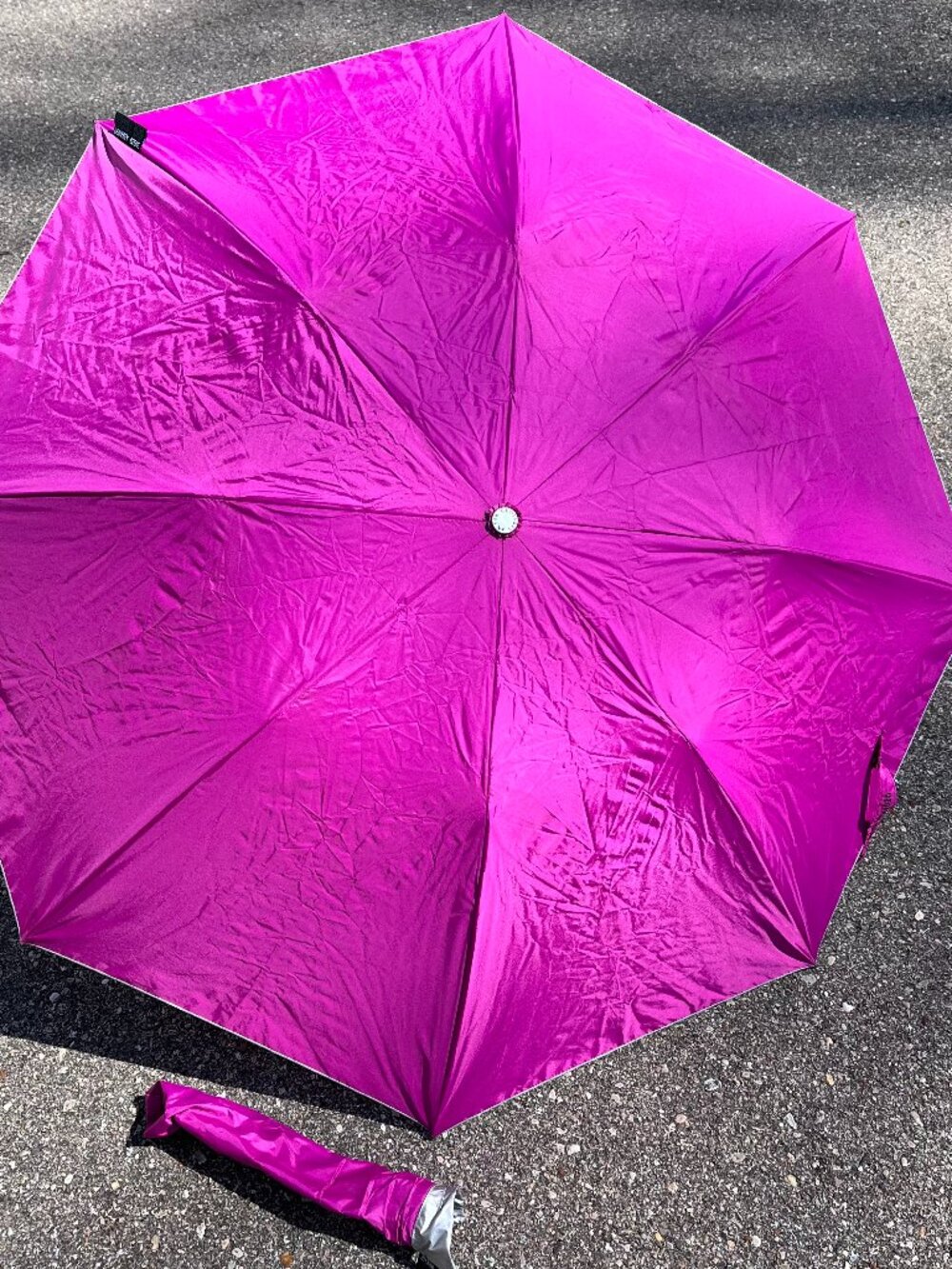 Geoffrey Beene Pink Umbrella Spring Rain Colorful Vibrant Pop Out Travel Case  P